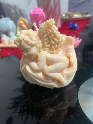 Velas de cera de soja con ángeles perfumadas