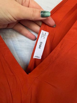 Vestido largo ligero naranja Mango Talla M