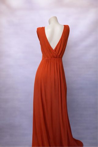 Vestido largo ligero naranja Mango Talla M