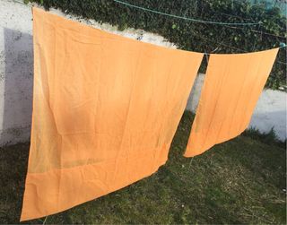 Cortinas de tela naranja