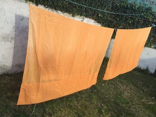 Cortinas de tela naranja