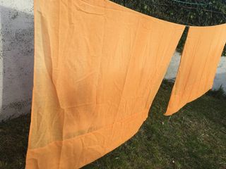 Cortinas de tela naranja