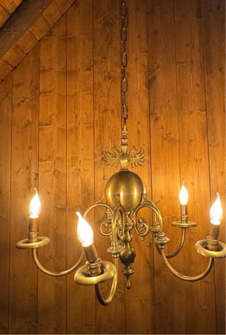 Lámpara de techo de latón estilo clásico