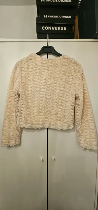Cardigan Zara Beige Texturizado