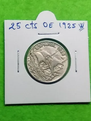 Moneda 25 cts DE 1925 W España