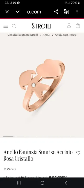 Anello Stroili bambina con cuore