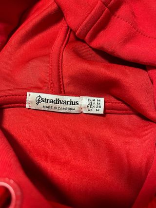 Sudadera capucha Stradivarius Roja Talla M