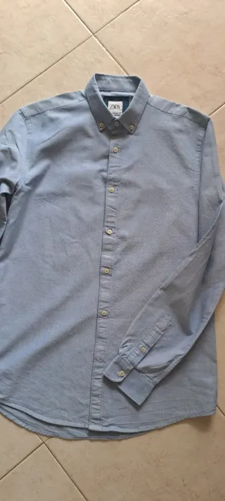 Camicia uomo Zara celeste tipo jeans