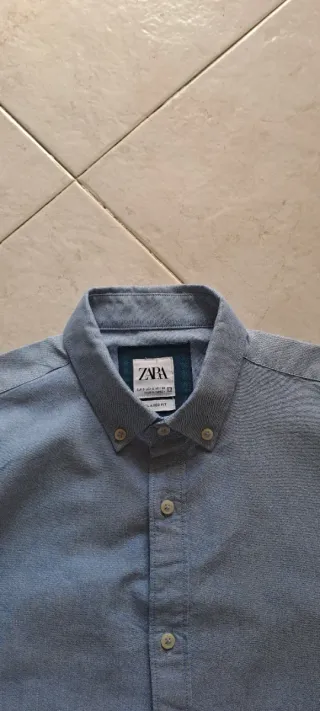 Camicia uomo Zara celeste tipo jeans