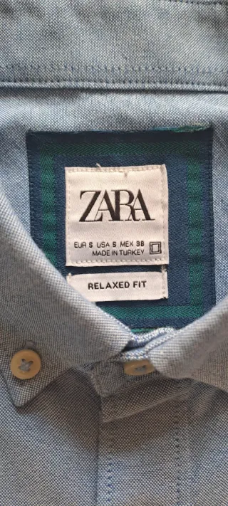 Camicia uomo Zara celeste tipo jeans