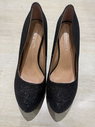 Tacones fiesta negros talla 37