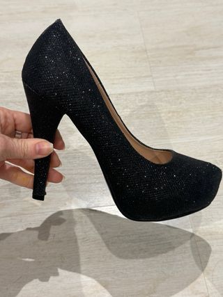 Tacones fiesta negros talla 37