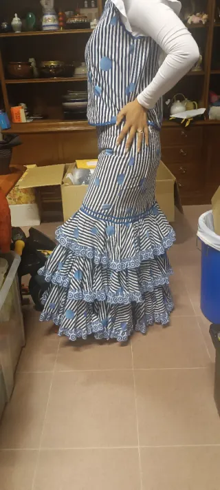 Vestido Flamenco 2 Piezas Rayas y Lunares