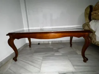 Mesa de centro madera y mármol