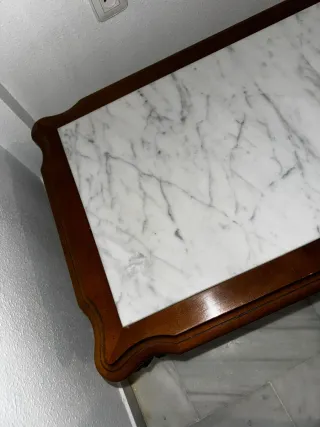 Mesa de centro madera y mármol