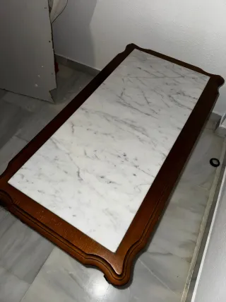 Mesa de centro madera y mármol