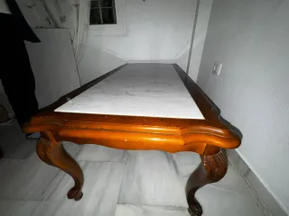 Mesa de centro madera y mármol