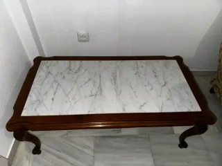Mesa de centro madera y mármol