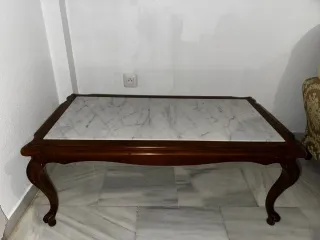 Mesa de centro madera y mármol