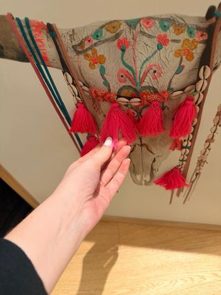 Cuadro búfalo Maison du Monde con flecos