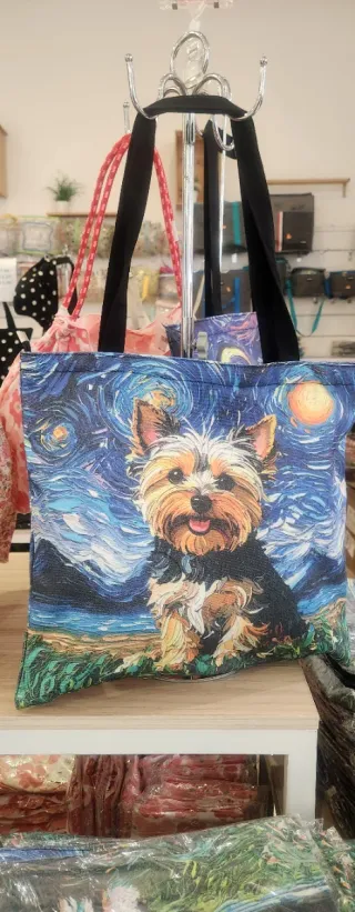 Bolsa Tote Perro Estilo Noche Estrellada
