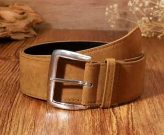 Cinturón ancho mujer color camel