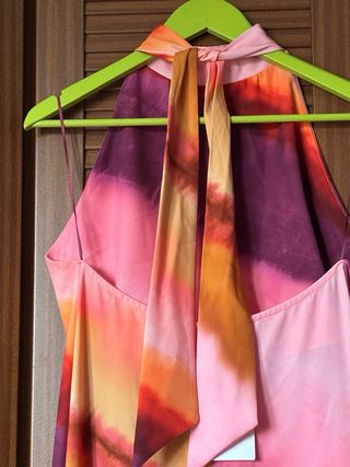 Vestido midi estampado espalda al aire