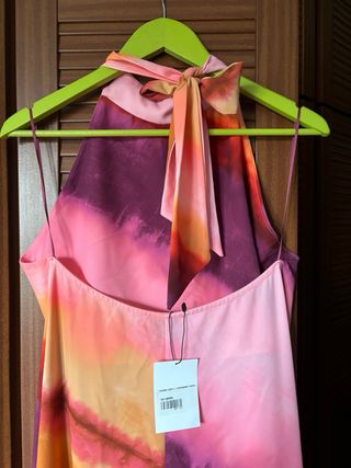 Vestido midi estampado espalda al aire