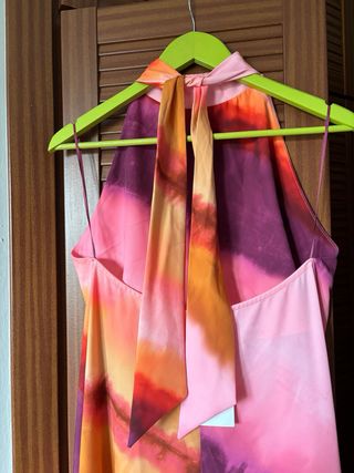 Vestido midi estampado espalda al aire