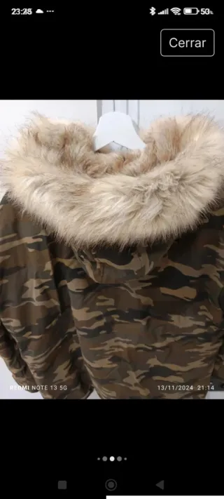 Abrigo Zara Camuflaje con Capucha