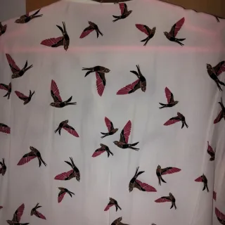 Blusa blanca con chalina