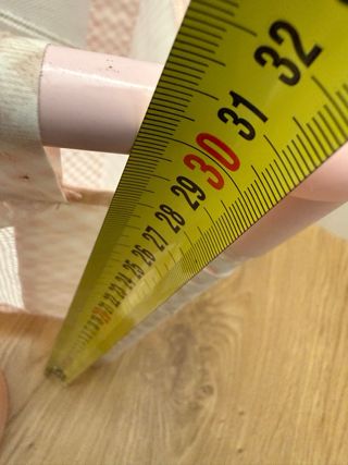 Cuna de tela y metal rosa