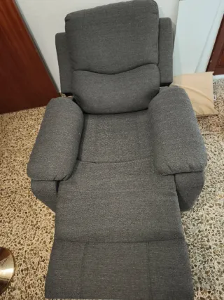 Sofá orejero reclinable manual gris