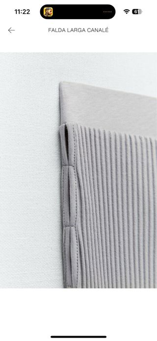 Falda larga Zara canalé gris