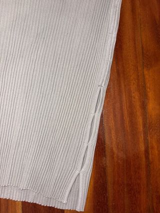 Falda larga Zara canalé gris