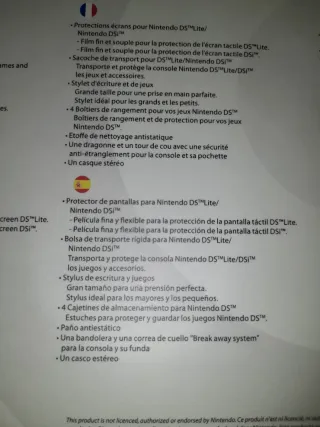 Oferta.NUEVO.Funda DSi,DS Lite+accesorios