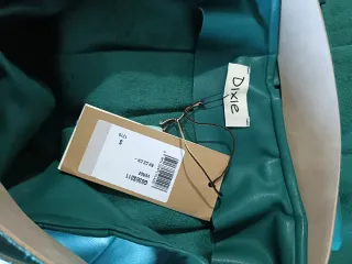 Saia plissada verde Dixie com cinto