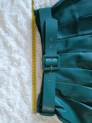 Saia plissada verde Dixie com cinto