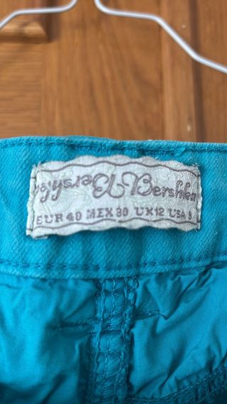 Pantalones pitillo Bershka azul turquesa