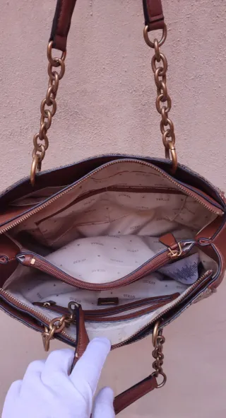 Borsa Guess Beige/Marrone con Logo G
