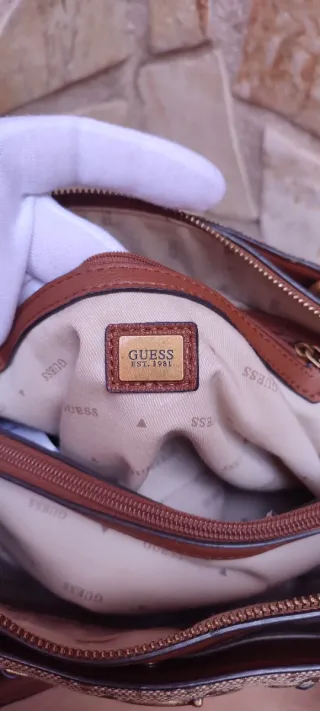 Borsa Guess Beige/Marrone con Logo G