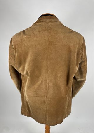 Giacca Blazer Vintage Pelle Scamosciata Uomo