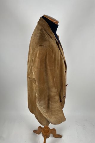 Giacca Blazer Vintage Pelle Scamosciata Uomo