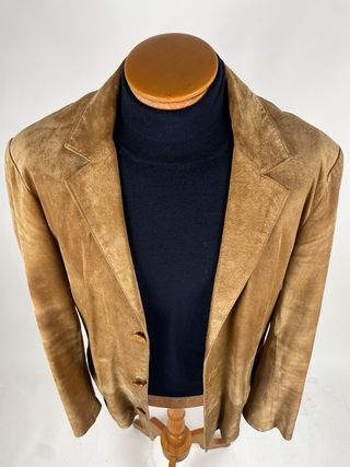 Giacca Blazer Vintage Pelle Scamosciata Uomo