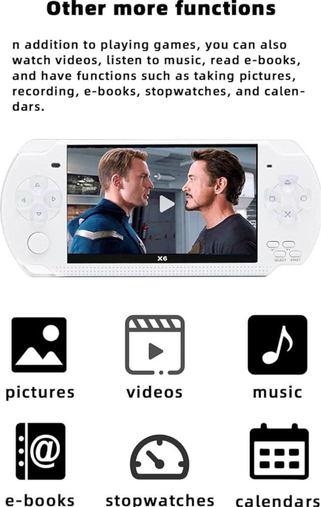 Consola Portátil GAMEPLAYER X6 Blanca