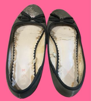 Ballerine grigie glitter n°36 con fiocchetto