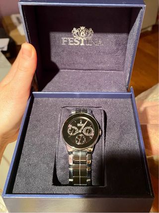 Reloj Festina Multifunción Negro y Plateado