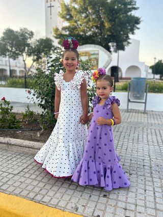 Traje Gitana Niña Lunares Lila 3 Años