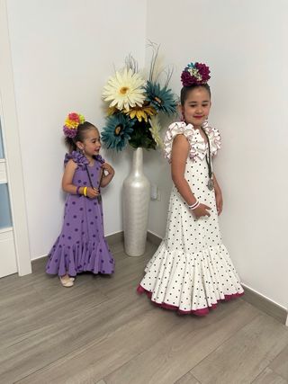 Traje Gitana Niña Lunares Lila 3 Años
