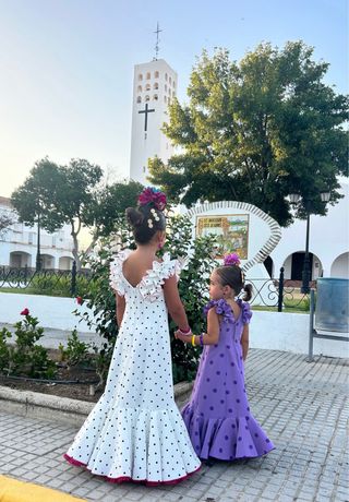 Traje Gitana Niña Lunares Lila 3 Años